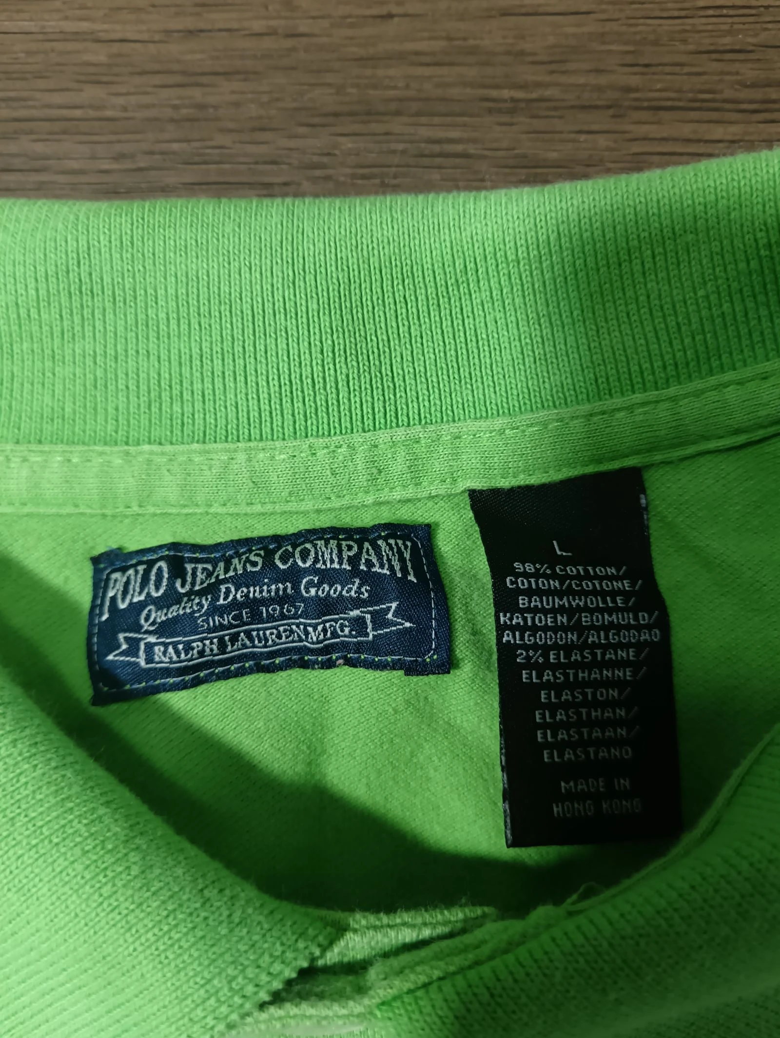 Vintage Polo Jeans Co. Ralph Lauren Green Polo Shirt Size L 67 Patch – photo 2